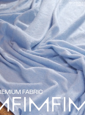 ARM .VI蓝色调拉毛羊绒手感面料 宽148CM 240G/M 意大利直邮