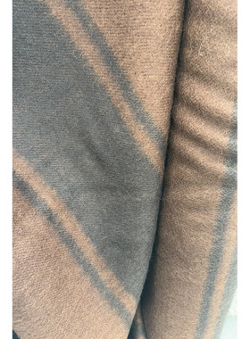 JIS 羊毛+马海毛棕色双面可剥马海毛呢大衣外套面料宽135CM550G/M