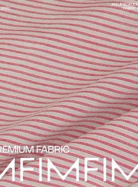 G&CC面料 亚麻+棉交织面料红白条纹布料 幅宽150CM  意大利进口