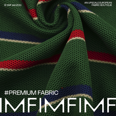 G&CC CO棉质针织红蓝绿条POLO衫面料宽155CM 495G/M 意大利