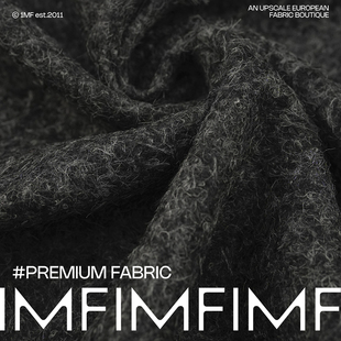 AGN 533G 幅宽138厘米 意大利进口 羊毛面料花黑色外套大衣布料