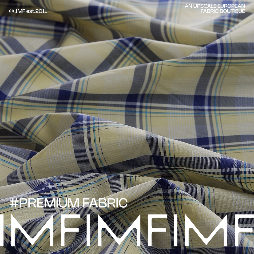 棉+醋酸面料黄色调服装布料