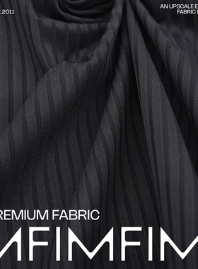 G&CC PA时装针织面料黑色条状打底T恤布料 幅宽130CM 295G/M