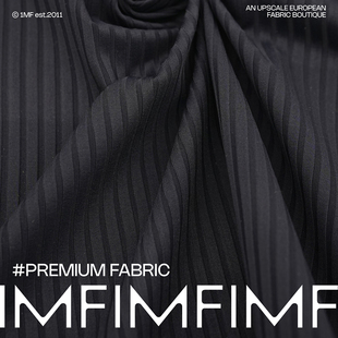 295G G&CC 幅宽130CM 针织面料黑色条状打底T恤布料 PA时装