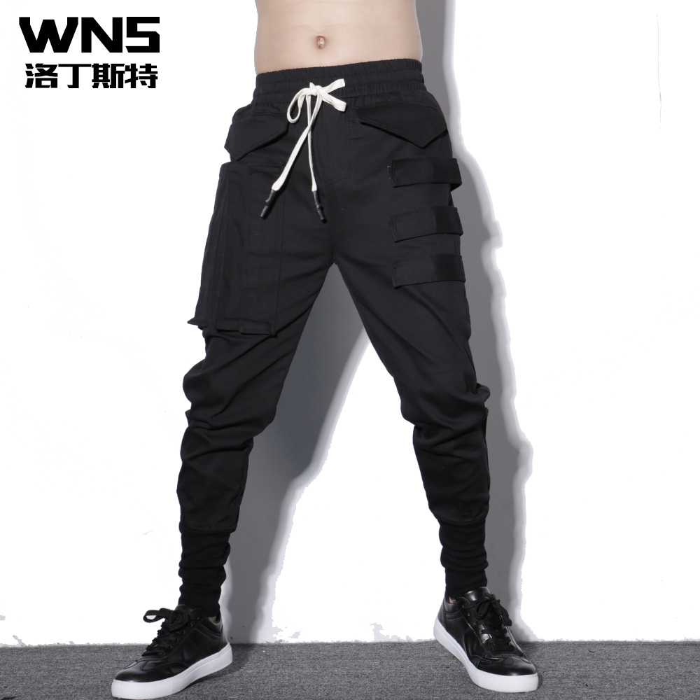 小脚哈伦裤男秋季cargo韩版潮流束脚休闲宽松垮裤青年阔腿工装裤