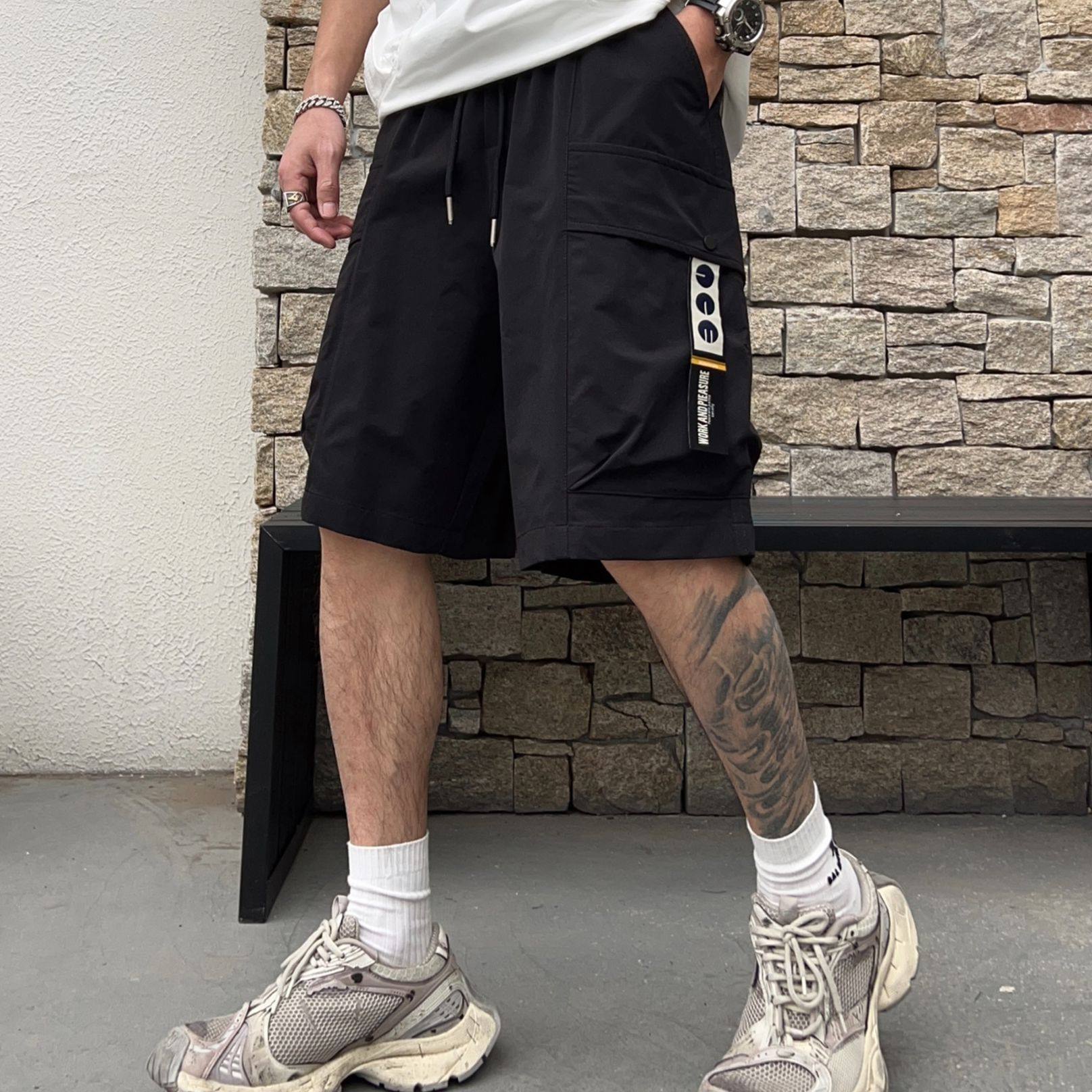 夏季新款潮短裤直筒中裤潮流工装裤休闲裤薄款ins宽松五分裤男,男装,短裤,淘宝优惠券,粉丝福利购,淘宝优惠卷