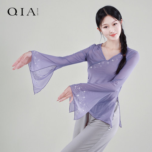琪亚古典舞烫钻上衣艺考纱衣