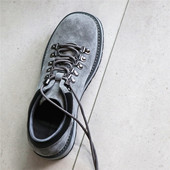 帅气街头感 休闲 鞋 4.5厘米轻便舒适复合大底 灰色磨砂牛皮工装