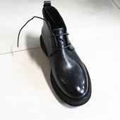 扎实用料和工艺 头层牛皮系带短靴男 5.5厘米大底 简约好版 型