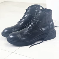 Martens, кожаные короткие сапоги, ботинки, высота каблука 5см, мягкая подошва, воловья кожа