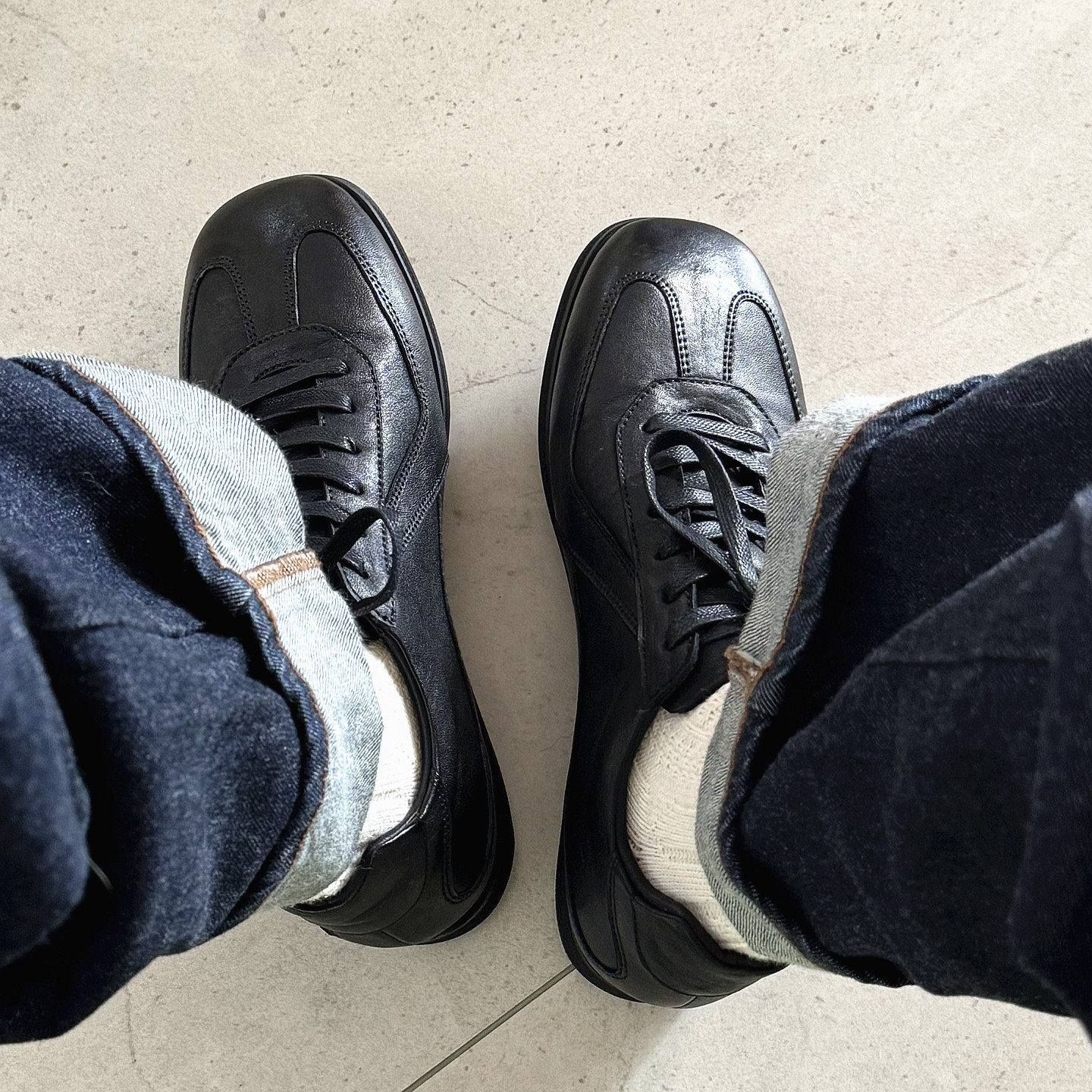 内敛轻奢气质！小众微方头德训鞋！轻便舒适柔软头层牛皮复古球鞋