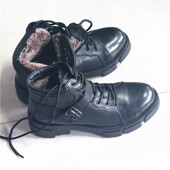 加厚羊毛皮毛一体 5.5厘米厚底头层牛皮保暖高帮皮靴短靴子东北