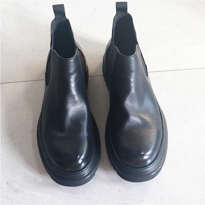 轻奢胎牛皮！4.5厘米Q弹软底！鞋边缝线加固！切尔西靴子短靴皮靴,流行男鞋,切尔西靴,淘宝优惠券,粉丝福利购,淘宝优惠卷