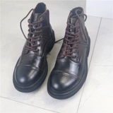 Martens, кожаные короткие сапоги, ботинки, высота каблука 5см, мягкая подошва, воловья кожа