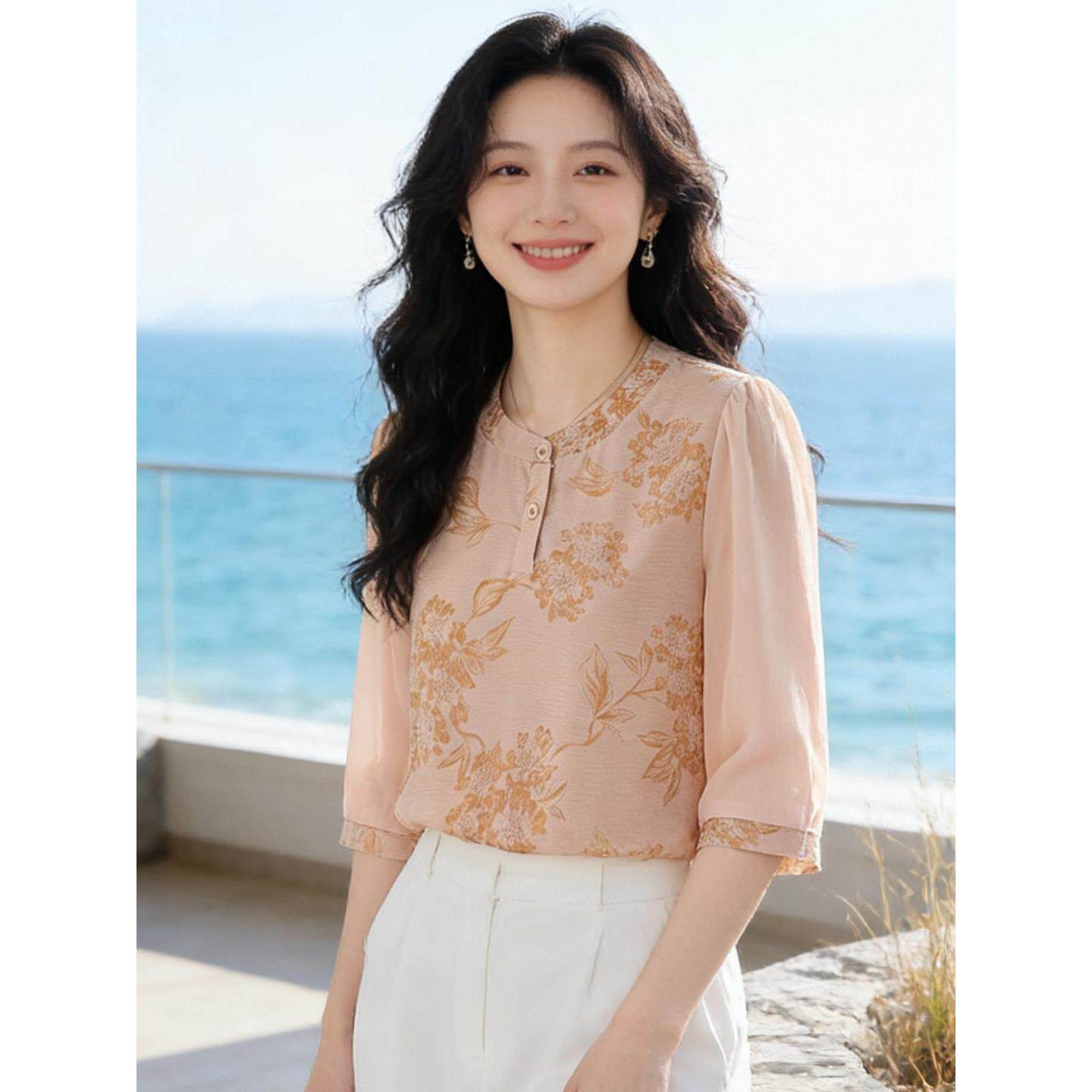 杭州高端大牌真丝衬衫女2026夏季新款新中式国风独特气质洋气上衣