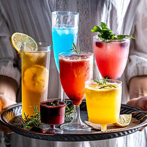 一次性塑料鸡尾酒杯香槟杯高脚杯