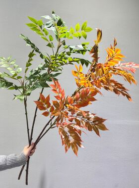 漆木叶变色木叶室内家居装饰摆件花艺工程橱窗植物新中式风格