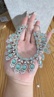 发顺丰 高端镶嵌锆石款 所见即所得 实拍 ：印度进口饰品套装