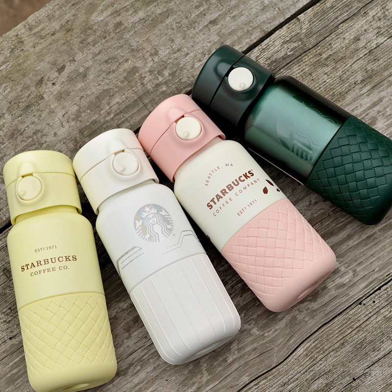 星巴克水杯单手操作茶隔保温杯