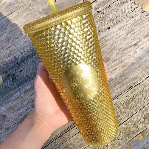 星巴克杯子榴莲时尚风塑料璀璨