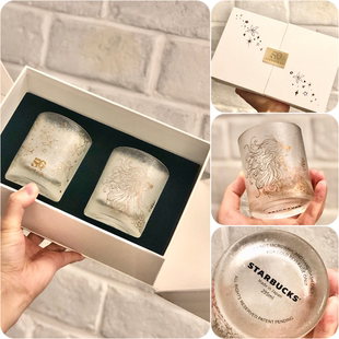星巴克杯子周年庆日本产限量典藏玻璃杯50周年礼盒装2只情侣对杯