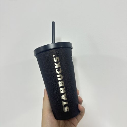 星巴克杯子#025 【瑕疵特价】咖啡宝藏经典黑金550ml不锈钢吸管杯