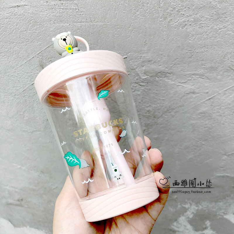 星巴克杯子限量2026樱花粉色紫色450ml康迪ke紫樱款锁扣吸管随行