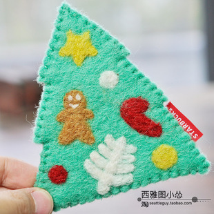 2024 Made 韩国圣诞姜饼人圣诞树杯垫 Nepal 毛毡布