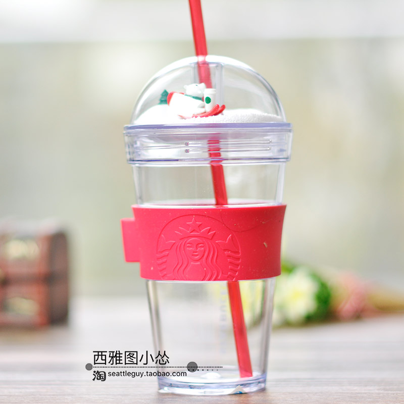 小熊炫彩粉色随行吸管冷水杯