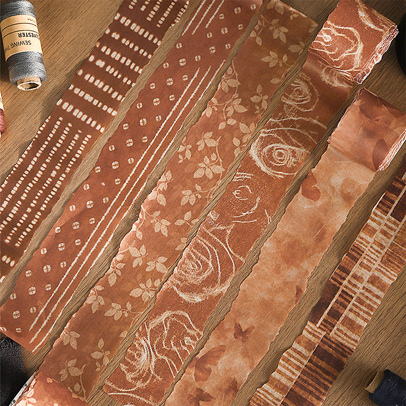 番茄酱和纸胶带茶染时光复古素材