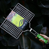 烧烤工具烤鱼夹子不锈钢304夹板网烤鱼夹板网烤韭菜夹子专用拍子