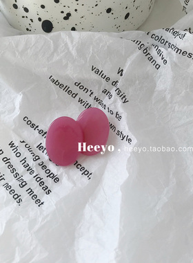 heeyo 莓果冰沙/ 小众多巴胺芭比粉简约银耳钉女y2k辣妹耳夹耳环