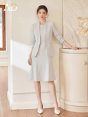 高级感正式 女春2026新款 场合穿搭漂亮裙子 连衣裙套装 AD一粒扣西装