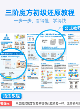 GAN魔方二阶三阶层先法视频教程 入门还原公式纸CFOP高级速拧