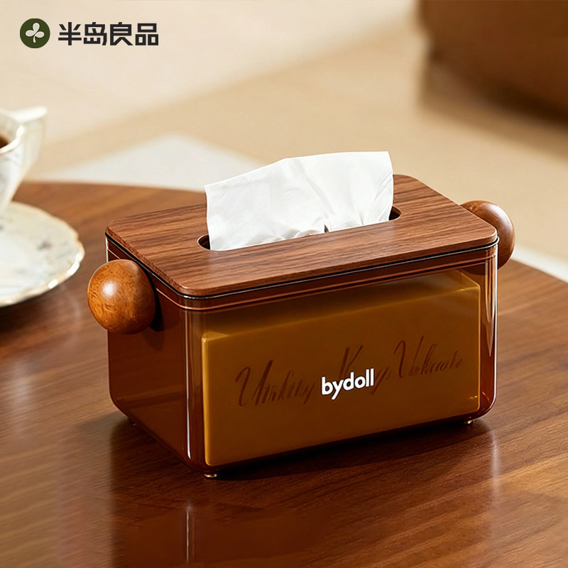 中古风轻奢桌面弹簧纸巾盒图片