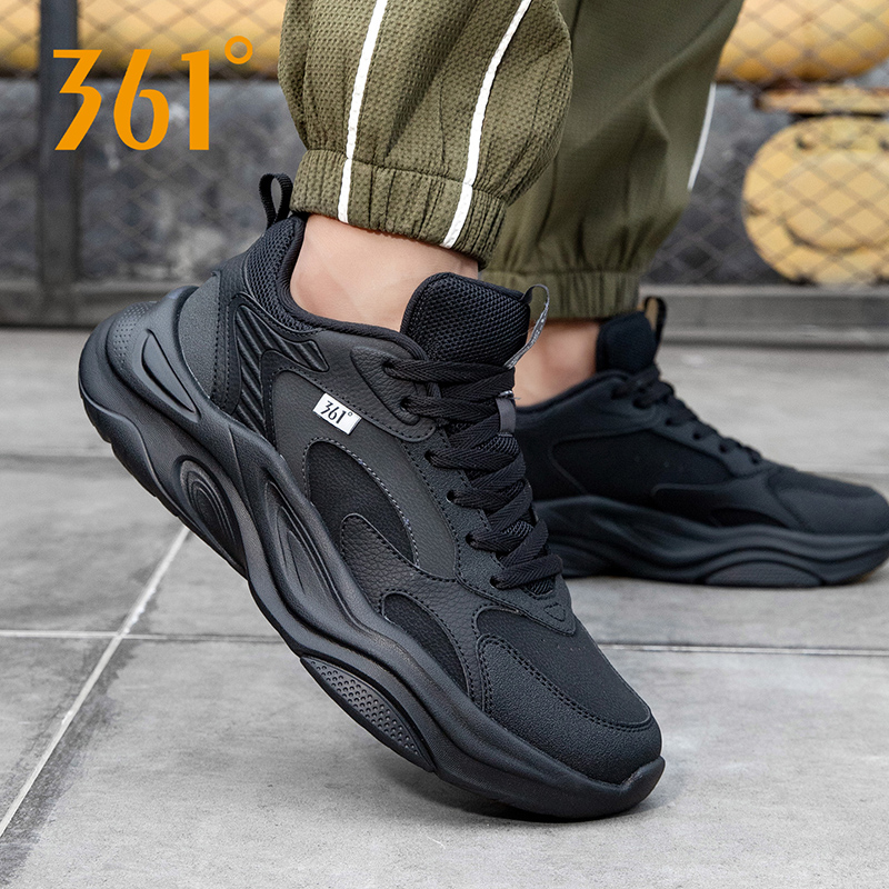 361跑步鞋男新款皮面休闲运动鞋
