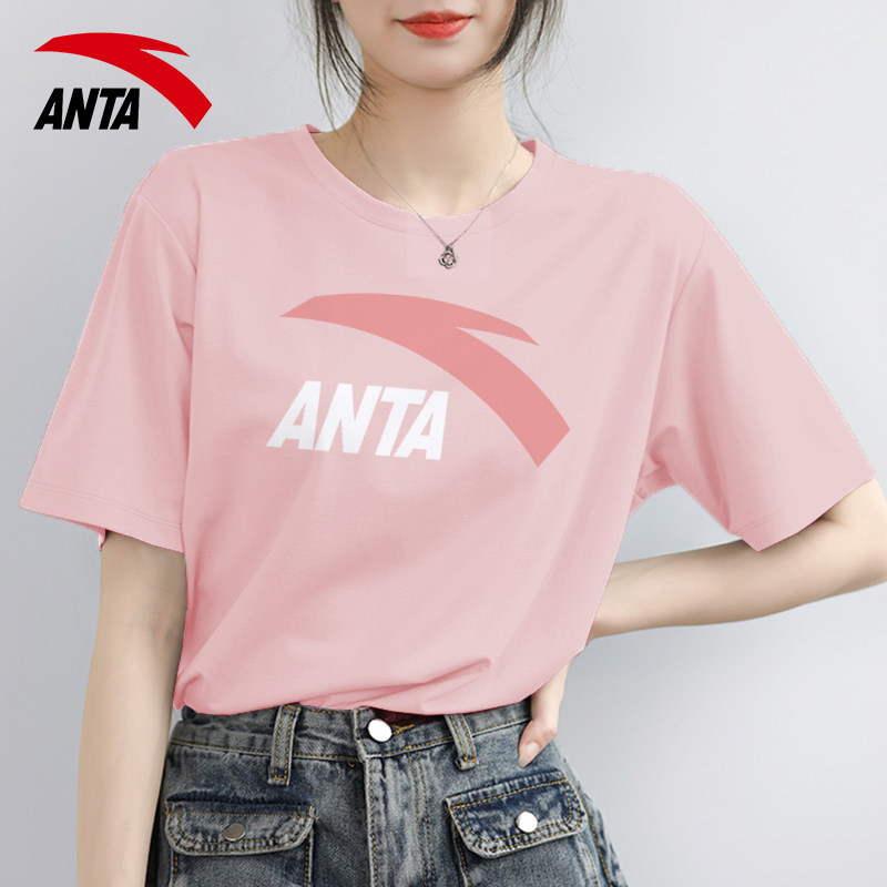 安踏短袖t恤女纯棉透气休闲上衣图片