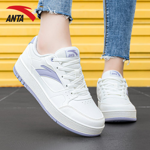 安踏女鞋学生厚底增高小白鞋