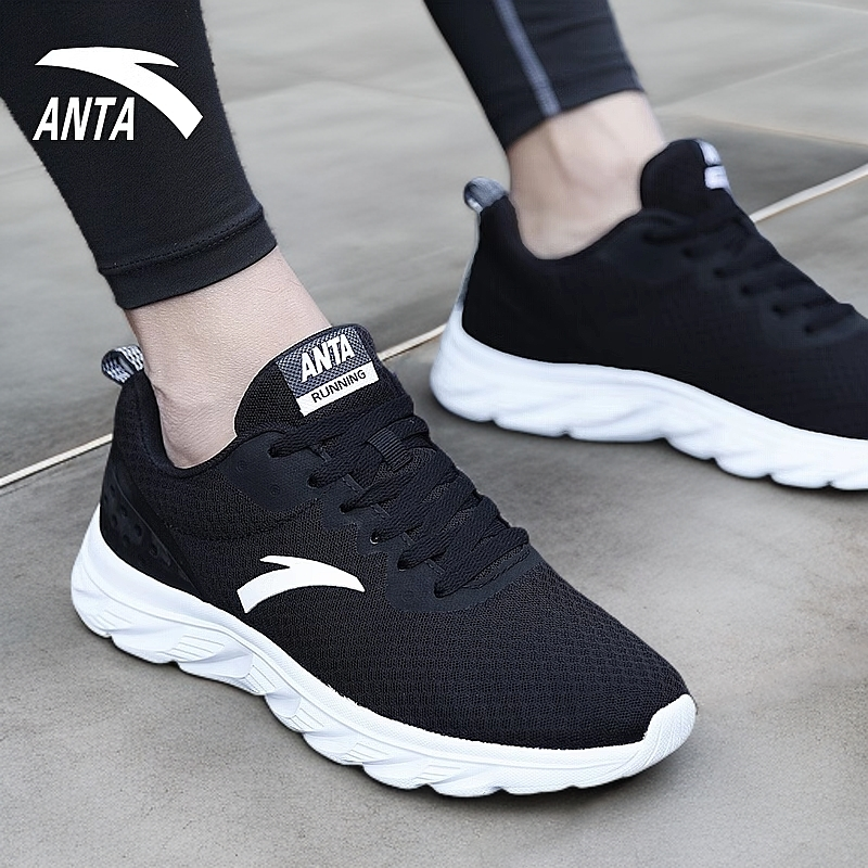 安踏网面透气运动鞋男