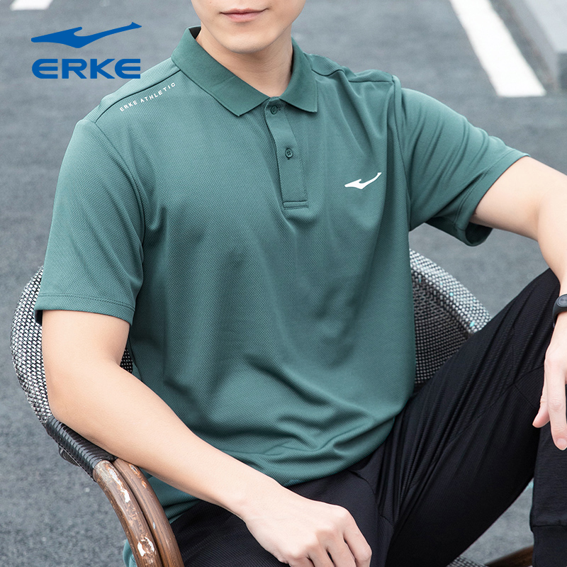 鸿星尔克短袖T恤男装2025冬季新款POLO衫上衣官方旗舰店运动半袖