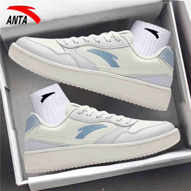 安踏女鞋学生厚底增高小白鞋