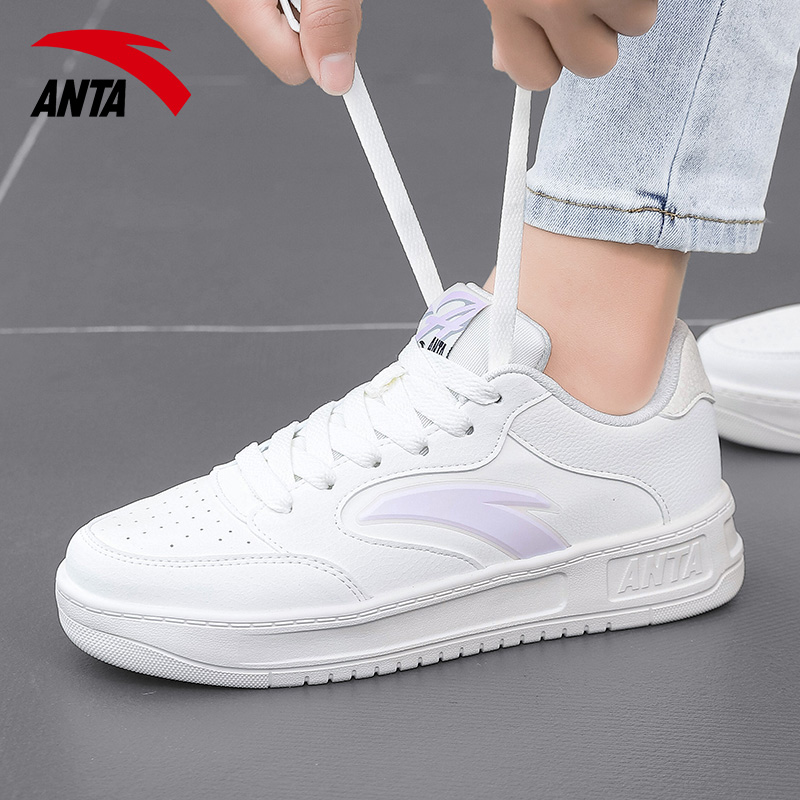 安踏女鞋学生厚底增高小白鞋