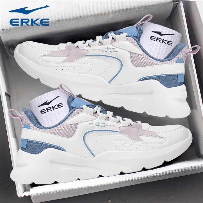 鸿星尔克女鞋加绒皮面老爹鞋2026新款冬季女士休闲跑步鞋运动鞋子