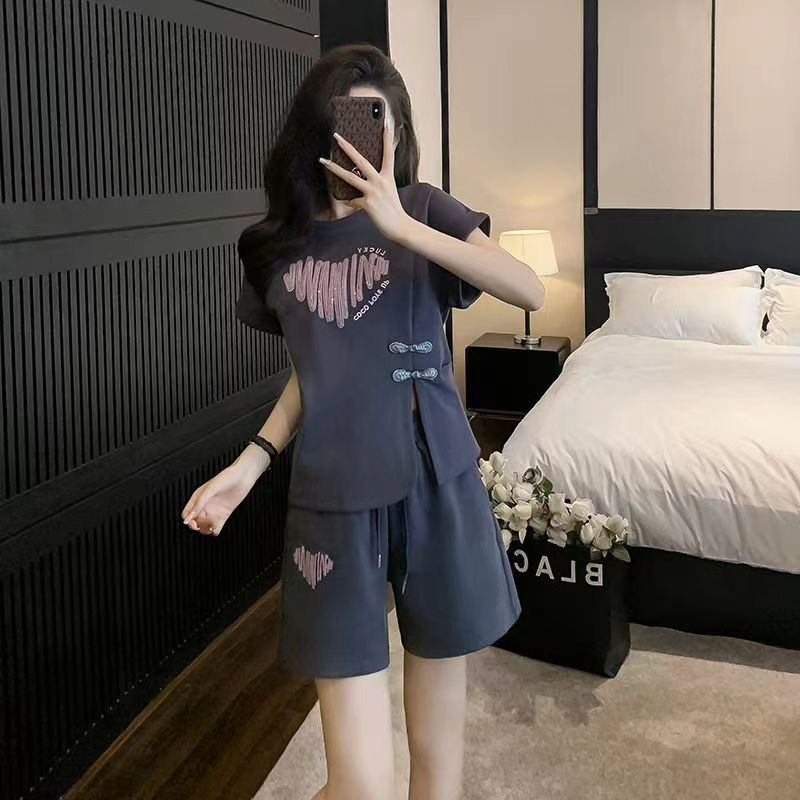 夏时尚网红炸街运动休闲两件套