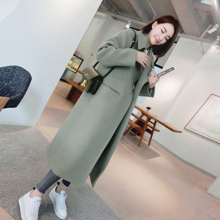 2025年冬装新款毛呢大衣女韩版中长款风衣宽松洋气呢子小个子外套