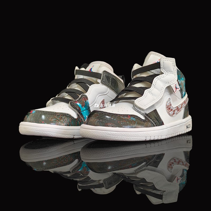 耐克Nike Air Jordan 1男女小童魔术贴中帮运动篮球鞋 DD3105-114 运动鞋new 童鞋/青少年鞋 原图主图