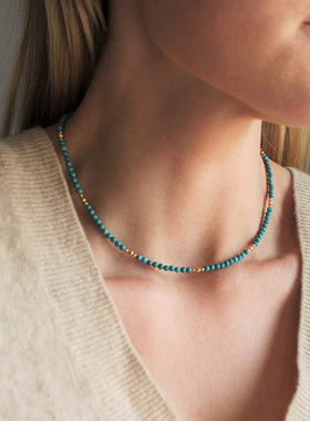 绿松石绿松石文艺风锁骨链女合金