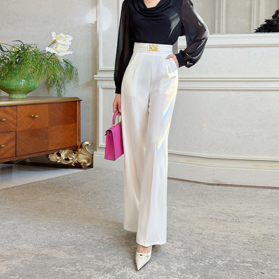 飞姐定制2026春韩版高腰阔腿裤女新款宽松直筒裤垂感拖地裤休闲裤