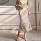 飞姐定制2026春装 韩版 气质高腰开叉包臀鱼摆裙半身裙通勤OL一步裙