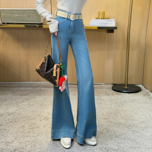 高腰水洗喇叭牛仔裤 韩版 微辣裤 休闲裤 飞姐定制2026春装 女裤 新款